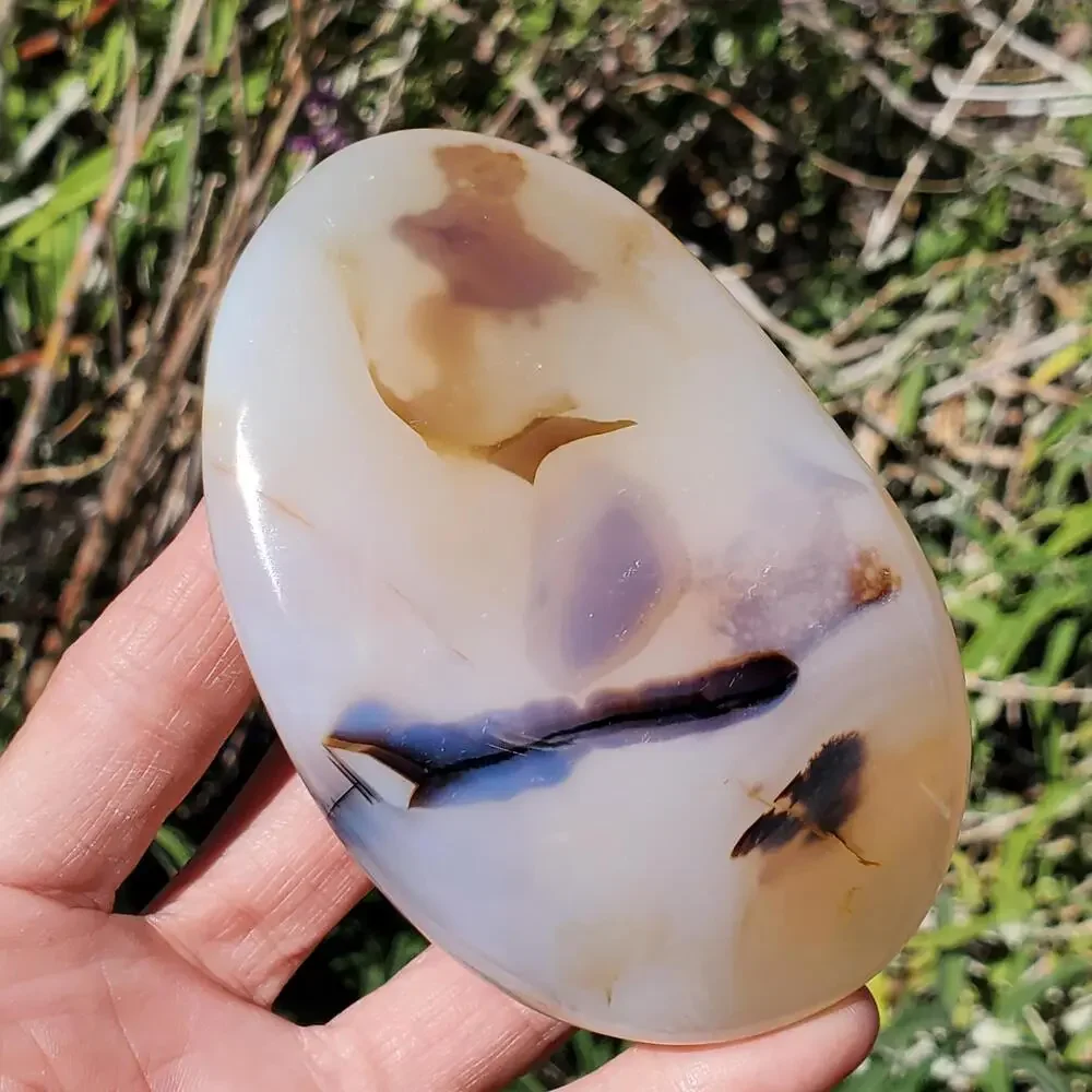 Dendritic Agate Purple Inclusions Freeform Quality Crystal 262 Grams